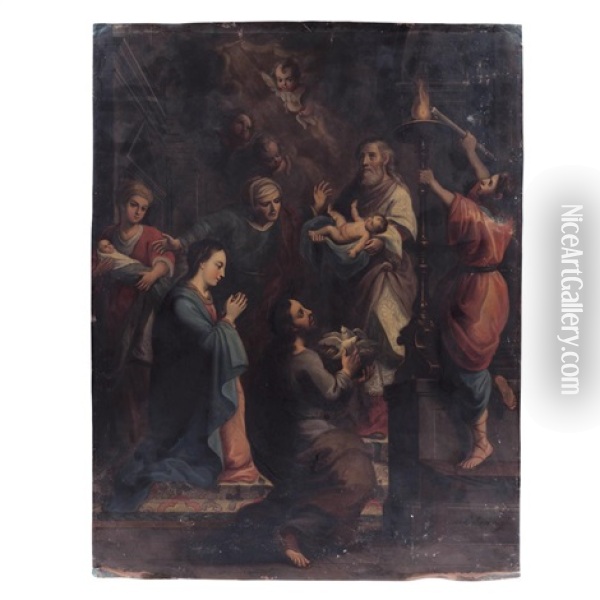 Presentacion De Jesus En El Templo Oil Painting - Antonio Sanchez