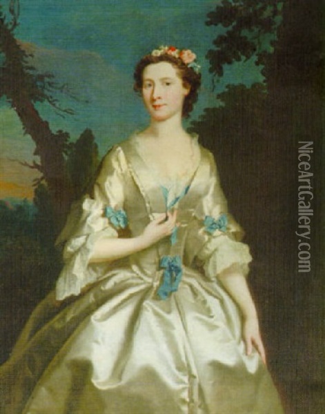 Portrait Of Jane, Duchess Of Argyll Oil Painting - Joseph Highmore
