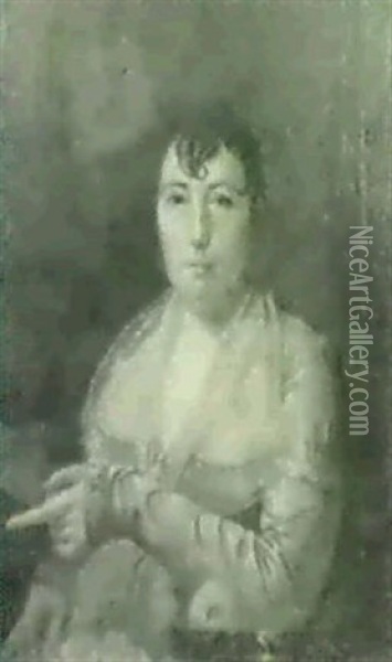 Portraits Of Mr. And Mrs. Peter Dumont Of Kingston. Oil Painting - John Vanderlyn