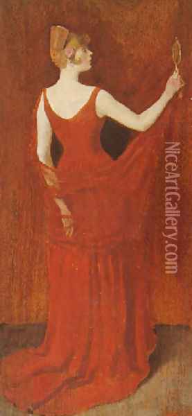 La femme en rouge Oil Painting - William Turner Dannat