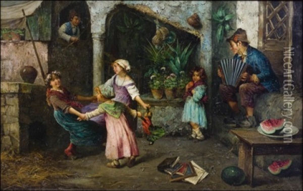 Iloinen Tanssi Oil Painting - Rudolph Jelinek