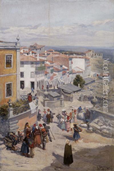 Veduta Di Oporto Oil Painting - Giuseppe Cellini