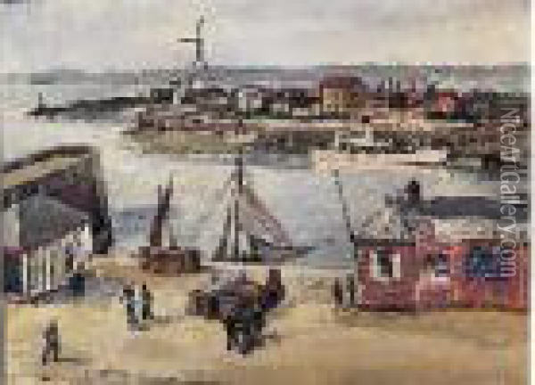 Sortie Du Port De Honfleur Oil Painting - Marcel Leprin