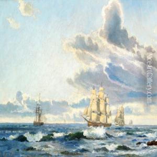 Seascape Oil Painting - Holger Drachmann
