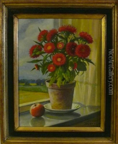 Blomsterstilleben. Oil Painting - Jenny Nystrom