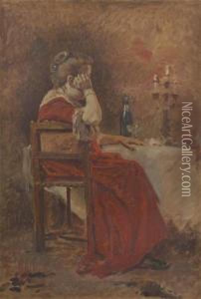 La Longue Histoire Oil Painting - Henri Moreau