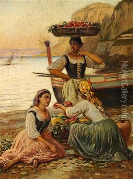 Parti Fra Capri Oil Painting - Vilhelm Rosenstand