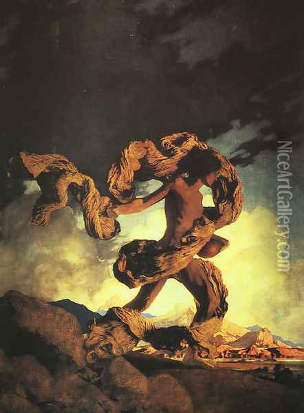 Cadmus Sowing the Dragon's Teeth Oil Painting - Maxfield Parrish