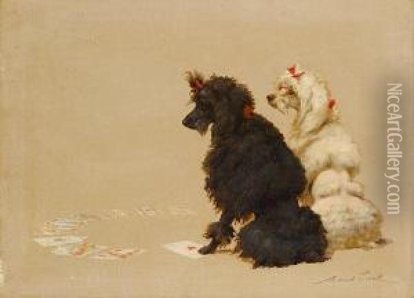 Toy Poodles Oil Painting - Maud Earl