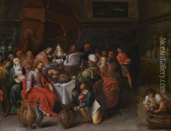 Les Noces De Cana Oil Painting - Ambrosius Francken the Elder