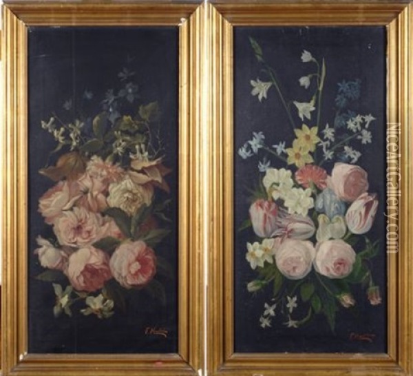 Fiori (pair) Oil Painting - Francesco Maestosi