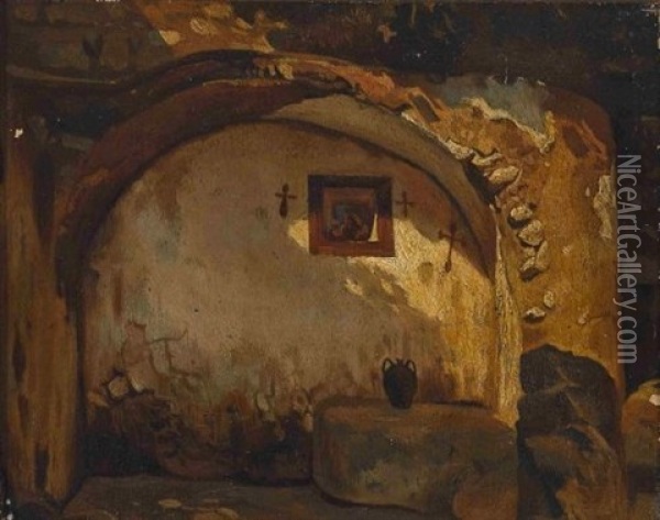 Mauernische Mit Andachtsbild Oil Painting - Carl Blechen