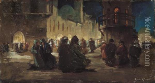 Notturno Al Cairo Oil Painting - Gino Albieri
