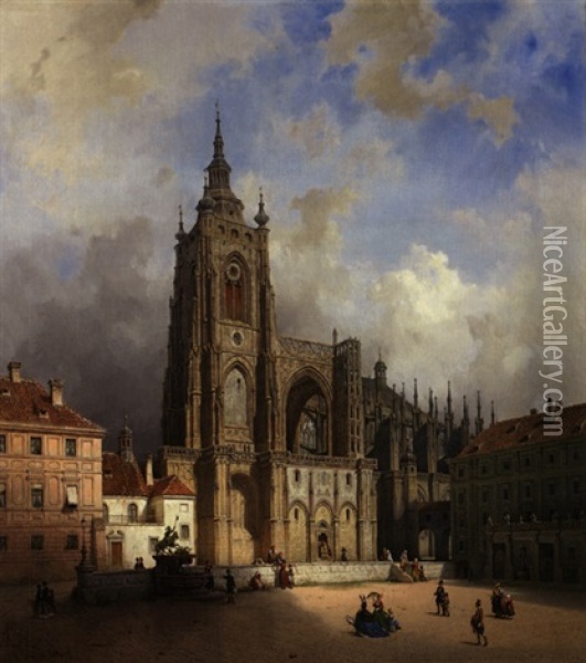 Prag, Der Veitsdom Auf Dem Hradschin Oil Painting - Michael Neher