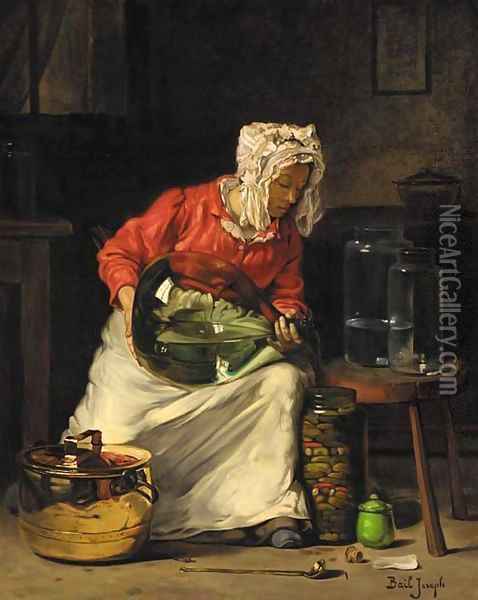 Preparing the jars Oil Painting - Claude Joseph Bail