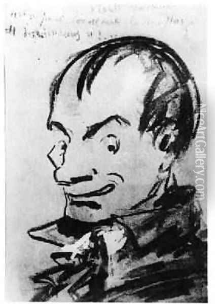 Caricature of Charles Baudelaire 1821-67 Oil Painting - Gaspard Felix Tournachon Nadar