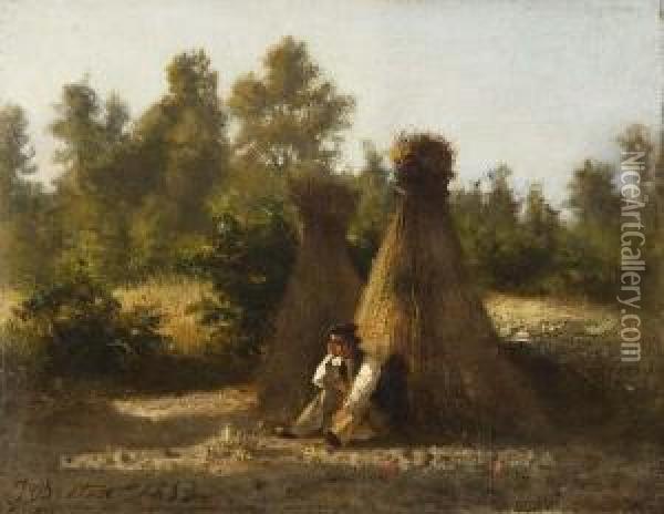 Siesta Auf Dem Feld Oil Painting - Jules Breton