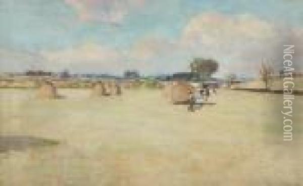 Haymaking Near Helensburgh Oil Painting - James Kay