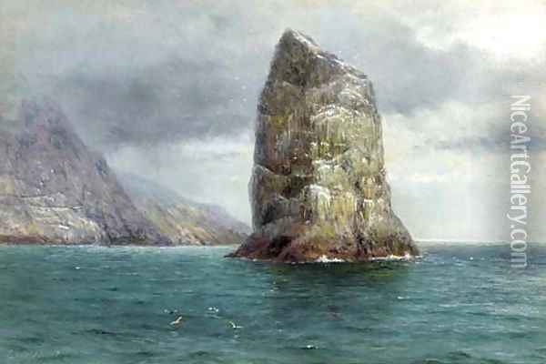 The Gannet Stack, St. Kilda Oil Painting - Louis Bosworth Hurt