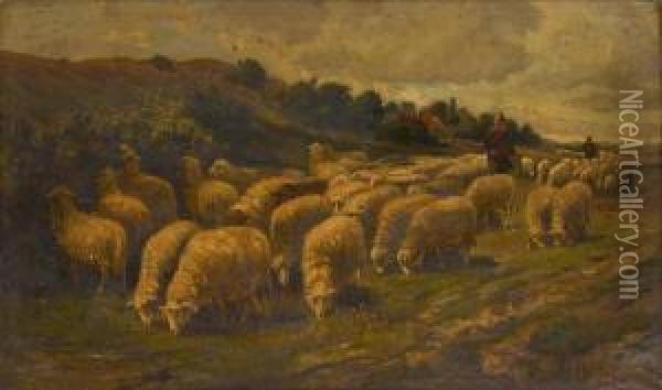 Le Troupeau De Moutons Oil Painting - Franz De Beul