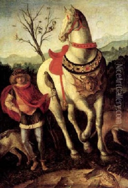Giovane Falconiere Accanto Al Suo Cavallo Oil Painting - Vittore Carpaccio