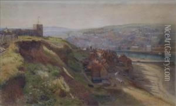 Whitby Harbour Oil Painting - John Pedder