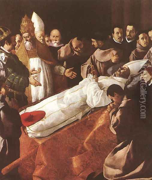 The Lying-in-State of St. Bonaventura 1629 Oil Painting - Francisco De Zurbaran