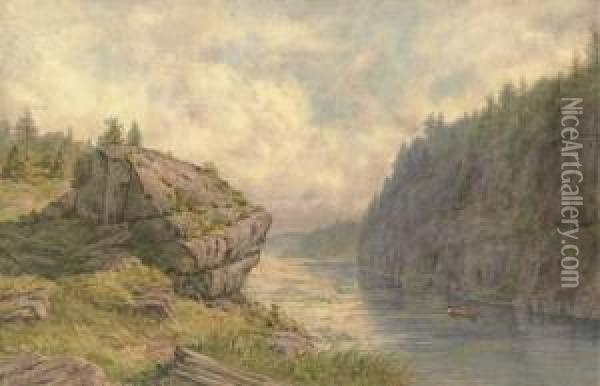 Floating The River Oil Painting - Samuel Colman