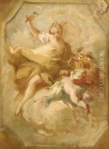 Ceres - a bozzetto for a ceiling decoration Oil Painting - Carlo Innocenzo Carloni