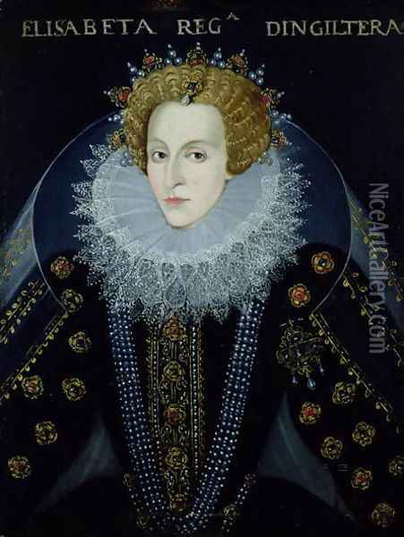 Portrait of Queen Elizabeth I Oil Painting - John, the Elder Bettes