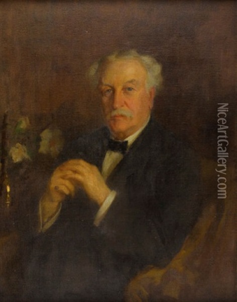 Portrait Of A Gentleman Oil Painting - Wilton Robert Lockwood