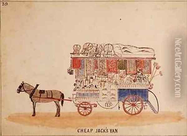 The Cheap Jacks Van Oil Painting - William Francis Freelove