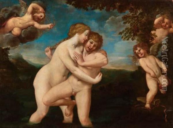 Apollo E Dafne Oil Painting - Domenico Zampieri (Domenichino)