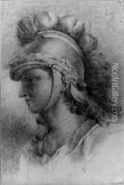 Minerva. Oil Painting - Christian Bernhard Rode