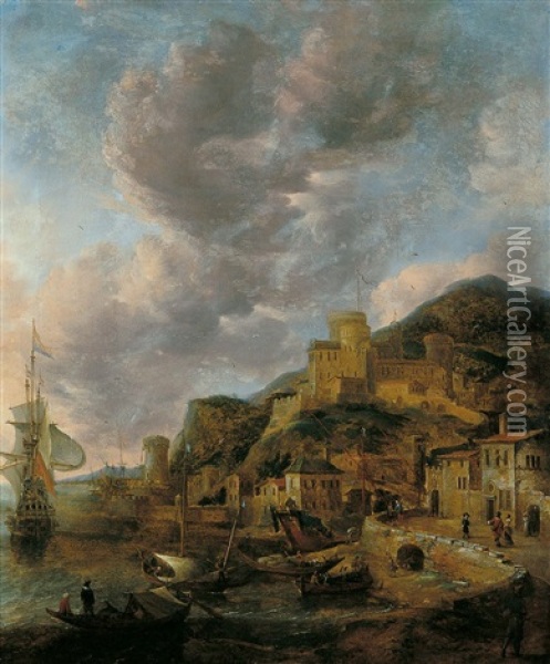 Sudliche Hafenstadt Oil Painting - Jan Abrahamsz. Beerstraten