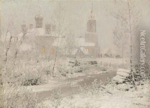 Winter Evening Oil Painting - Nikolai Nikanorovich Dubovskoy