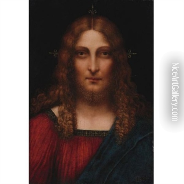 Head Of Christ Oil Painting - Gian Giacomo Caprotti