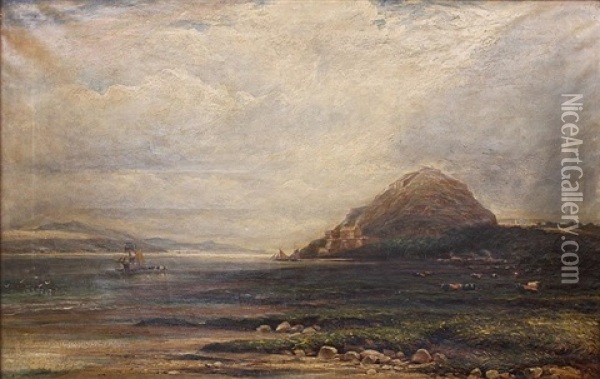 Dumbarton From The Marshes Oil Painting - James Orrock