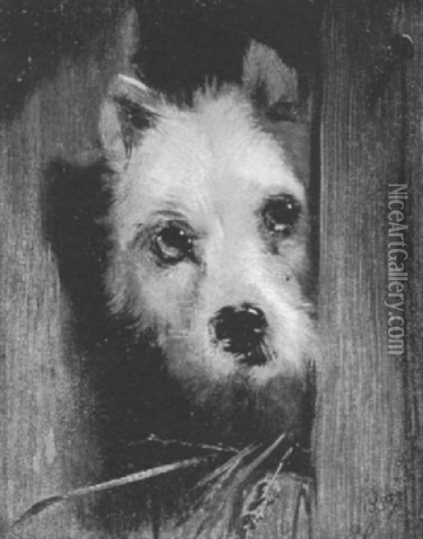 A Cairn Terrier Oil Painting - Sir Edwin Henry Landseer