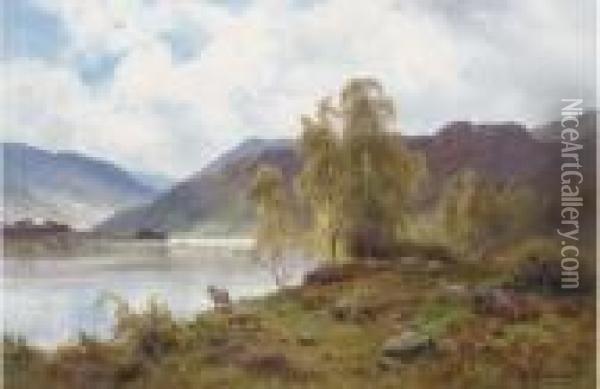 Loch Katrine Oil Painting - Alfred de Breanski