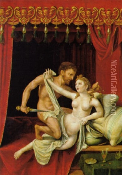 Tarqininius Und Lucretia Oil Painting - Jan Gossaert