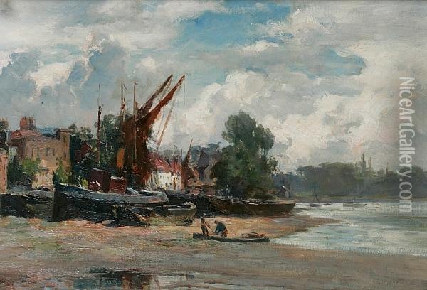 On The Thames Oil Painting - Joseph Milner