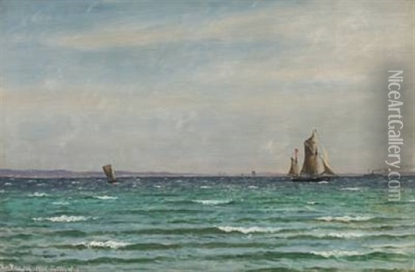 Seascape At The Coast Of Rungsted Oil Painting - Christian Blache