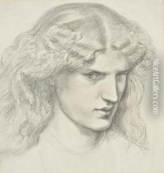 Portrait Of Annie Miller Oil Painting - Dante Gabriel Rossetti