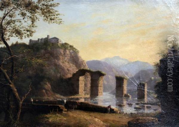 Porte D'augusto At Narni, Umbria Oil Painting - William Linton