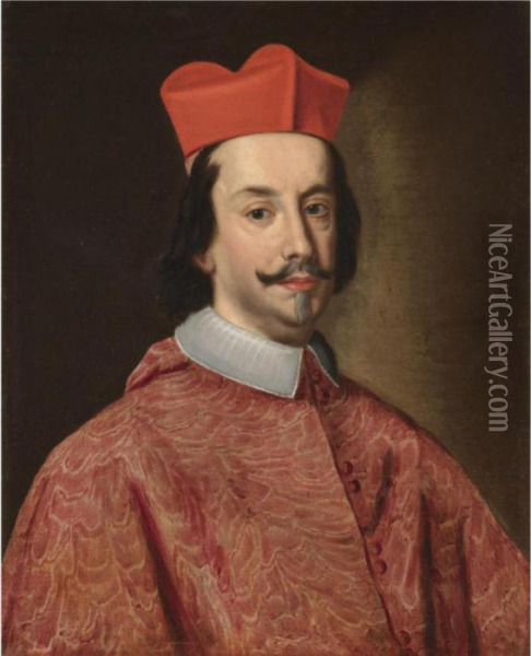 Portrait Of Cardinal Federico Ii Borromeo, Head And Shoulders Oil Painting - Jacob Ferdinand Voet