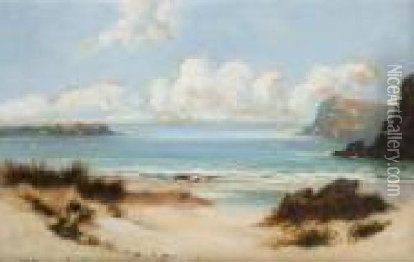 Sand Dunes With Gulls Oil Painting - William Langley
