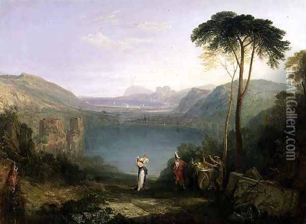 Lake Avernus Aeneas and the Cumaean Sibyl, c.1814-5 Oil Painting - Joseph Mallord William Turner