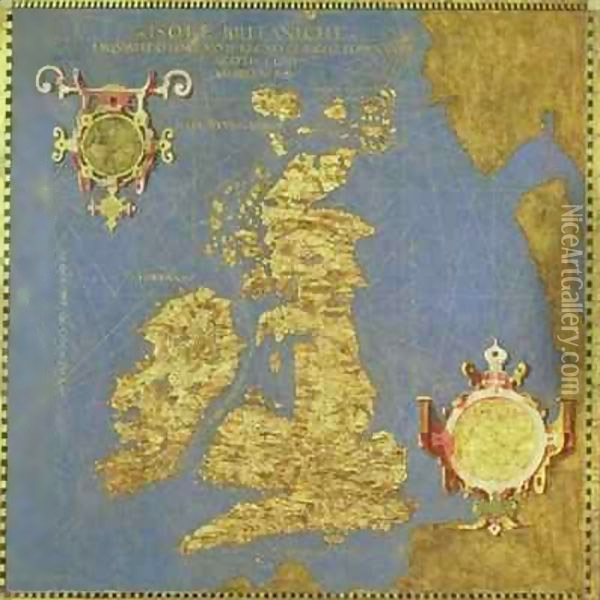 Map of the Sixteenth Century British Isles Oil Painting - Egnazio Stefano and Danti Bonsignori