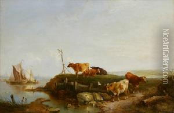 On The Meuse Oil Painting - Mark Thompson
